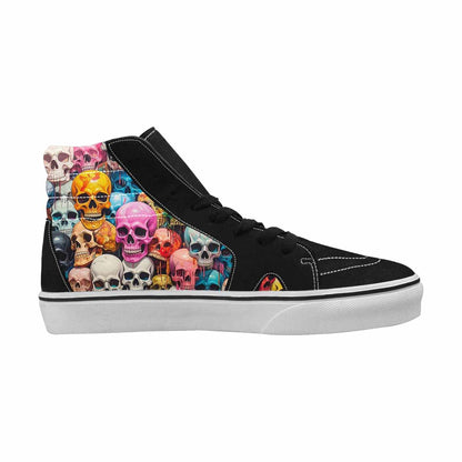 MEN'S Skulls  Marble Skulls High Top Canvas Vibrant Chaos Sneakers