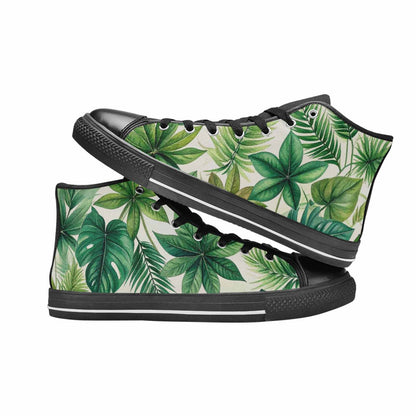 WOMEN'S Seven-Point Palmate Leaf High Top Canvas Cottagecore Custom Sneakers