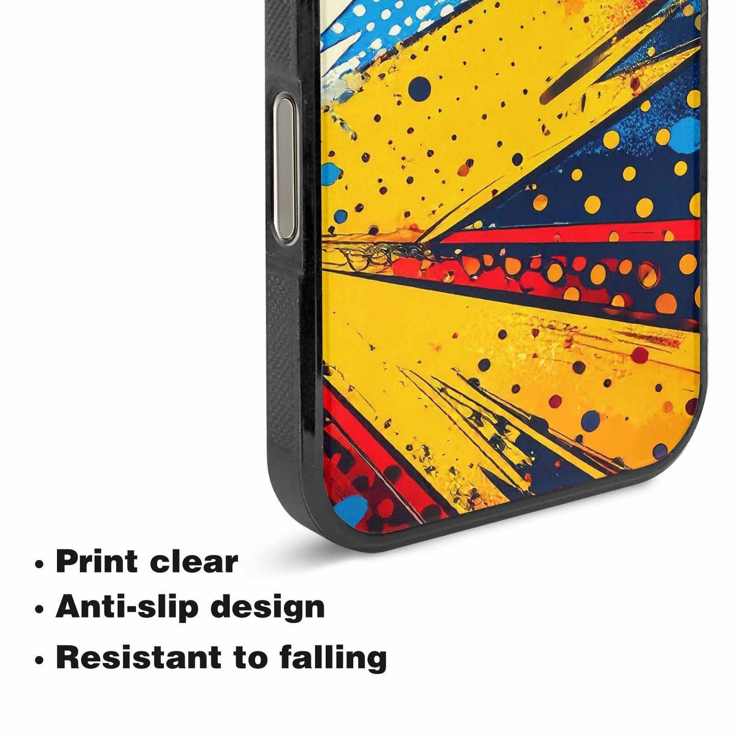 iPhone 16 Pro Case — Comic Halftone Comic Bursts Pattern Hundreds, Custom Art Phone Cover