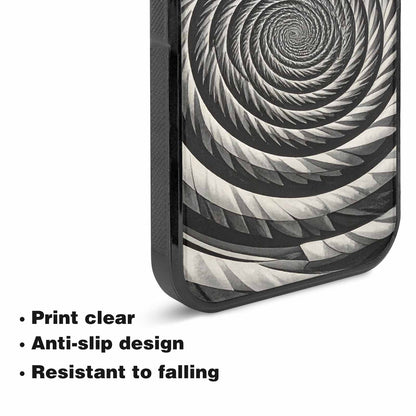 iPhone 15 Case — Hypnotic Spiral Optical Illusion Motif High, Custom Printed Phone Case
