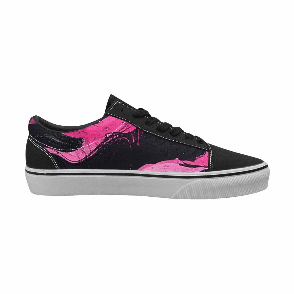 WOMEN'S Zebra Stripe Burst Lace-Up Canvas Grunge Shoes