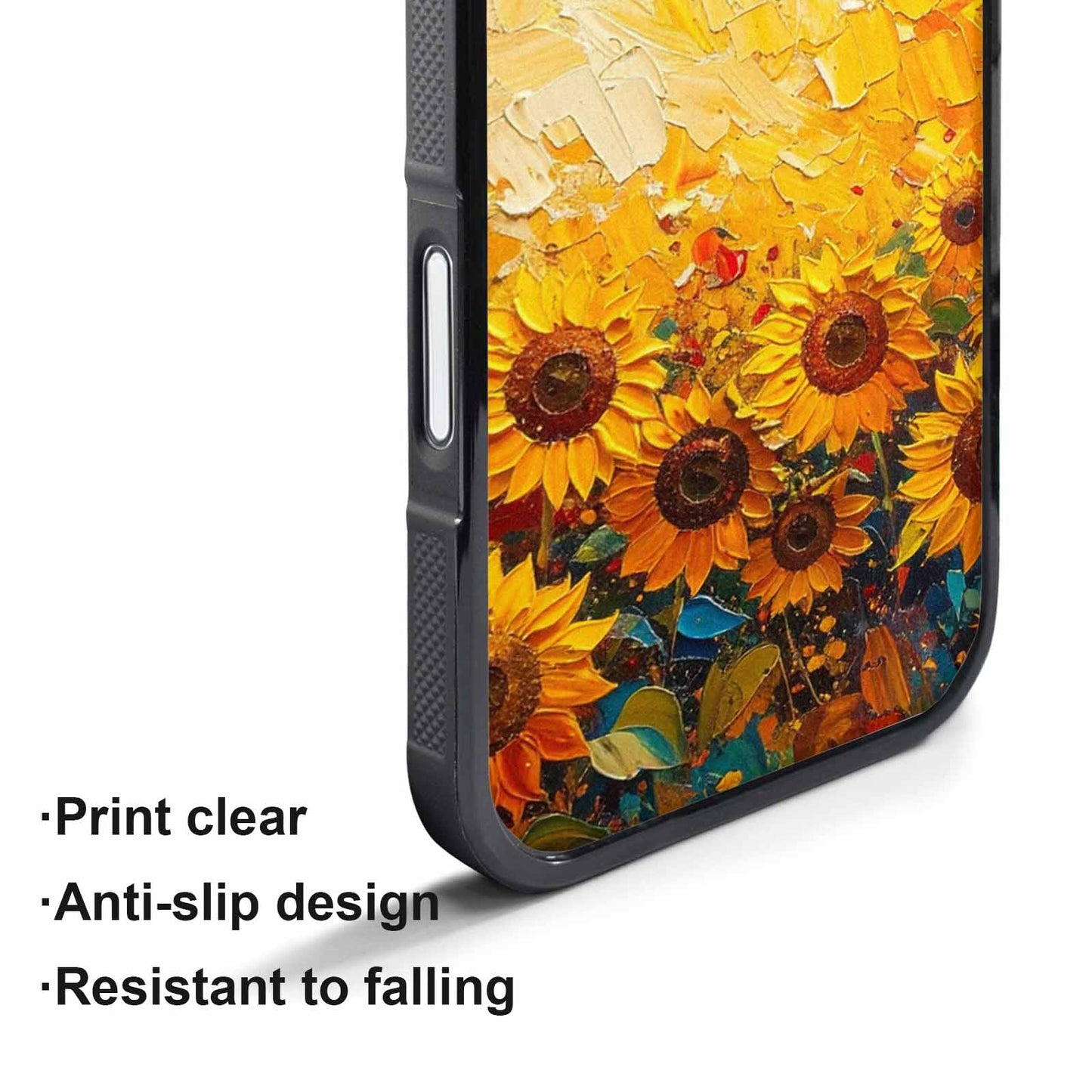 iPhone 17 Air Case — Impressionist Sunflower Brushstroke Pattern Hundreds Floral, Original Design Phone Case