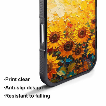 iPhone 17 Air Case — Impressionist Sunflower Brushstroke Pattern Hundreds Floral, Original Design Phone Case