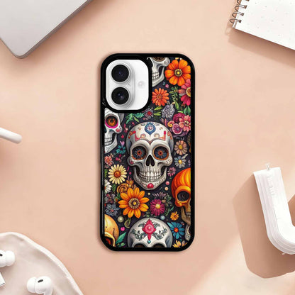 iPhone 17 Case — Greyscale Black And White Gothic Skulls, Personalized Phone Case