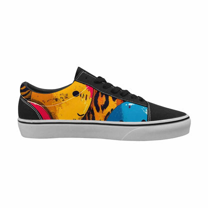 WOMEN'S Smiley Faces Lace-Up Canvas Vibrant Chaos Sneakers