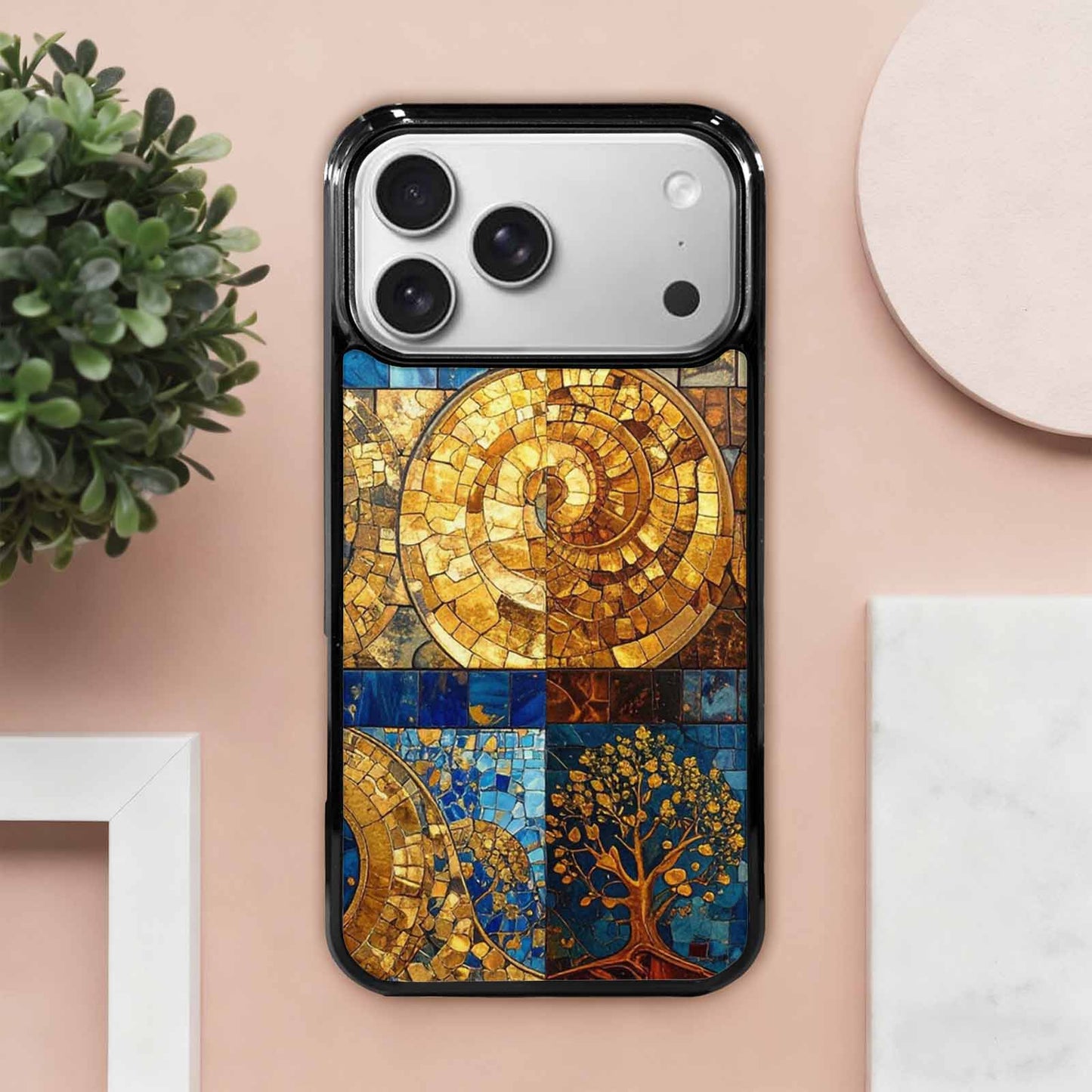 iPhone 17 Pro Max Case — Small Klimt Style Gold Original Art, Custom Phone Case
