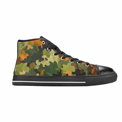 WOMEN'S Military Camouflage Blotch High Top Canvas Grunge Sneakers