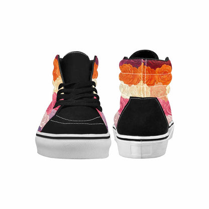 WOMEN'S Lesbian Flag Color High Top Canvas Y2K Sneakers