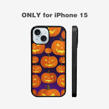 iPhone 15 Case — Halloween Jackolantern Purple Sky Custom, Original Design Phone Case