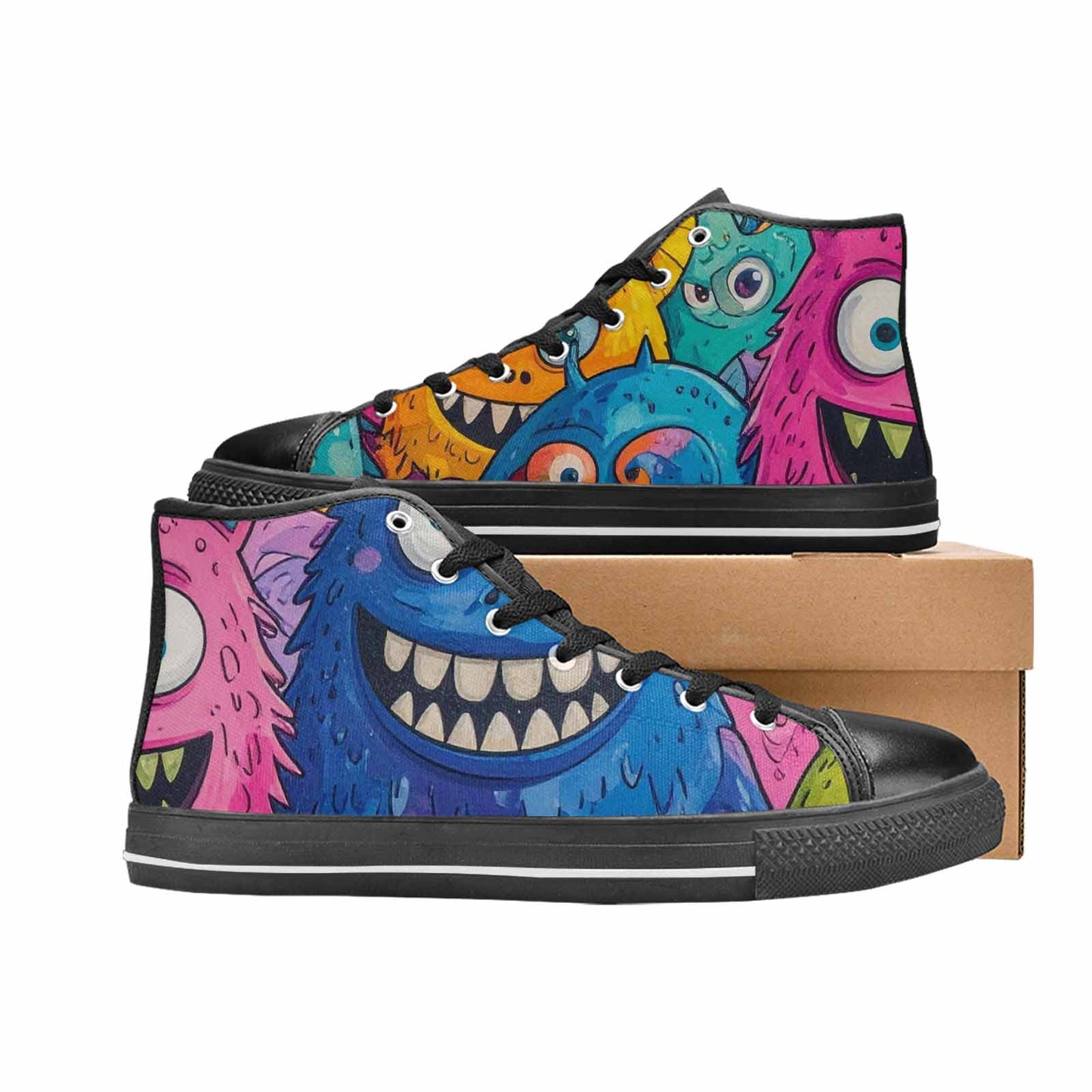 MEN'S Goofy Cartoon Monster High Top Canvas Cottagecore Sneakers