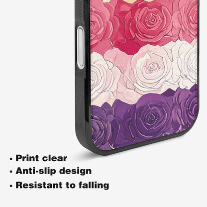 iPhone 16 Plus Case — Lesbian Flag Color Theme Small Rainbow, Custom Print Case Cover