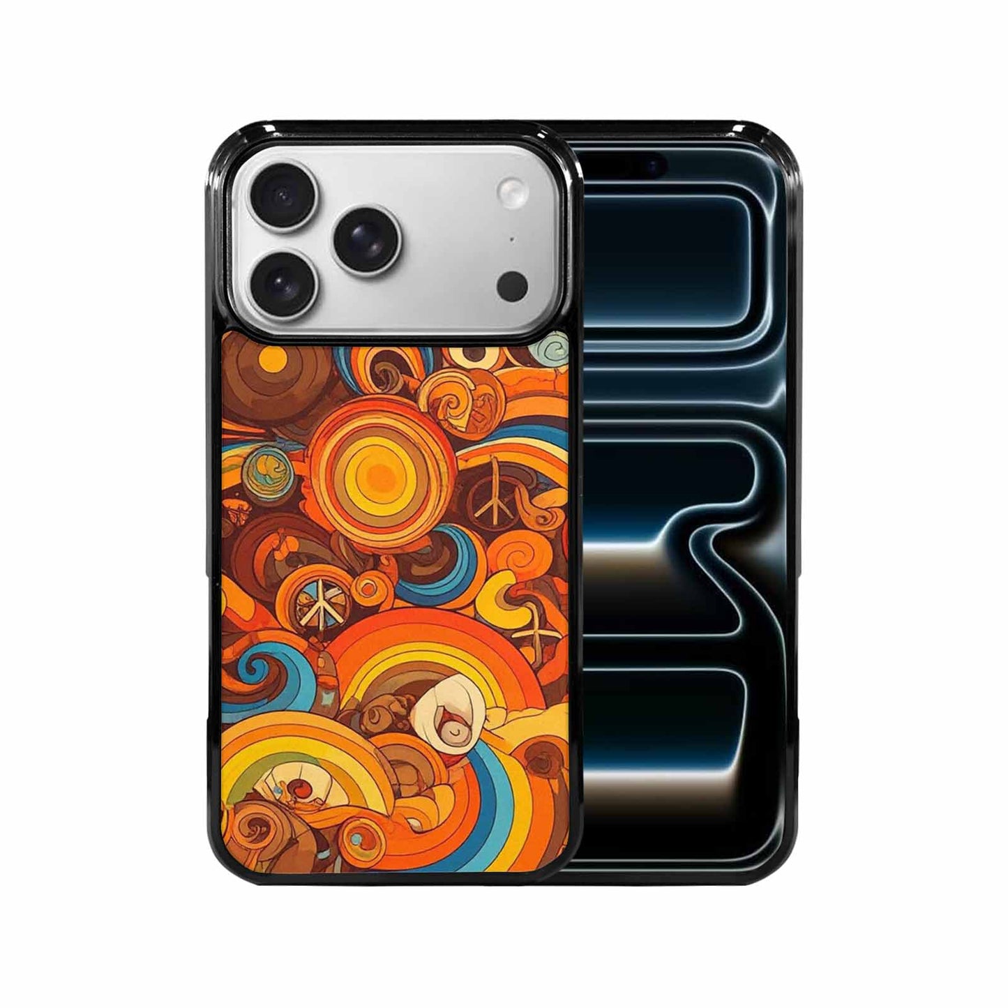 iPhone 17 Pro Max Case — Small Groovy Peace Sign Original Art, Customized Protective Case