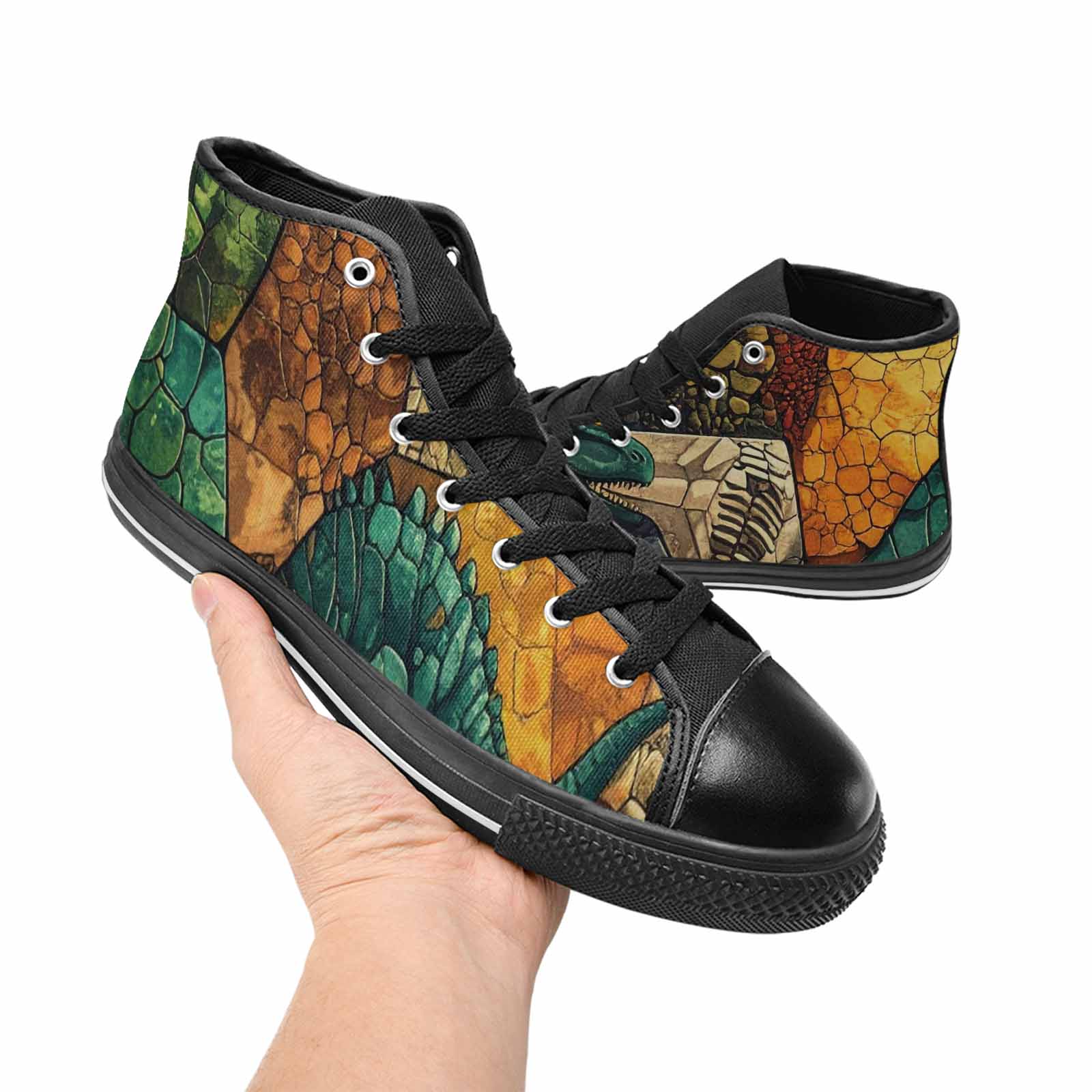 WOMEN'S Dinosaur Silhouette High Top Canvas Dreamcore Sneakers