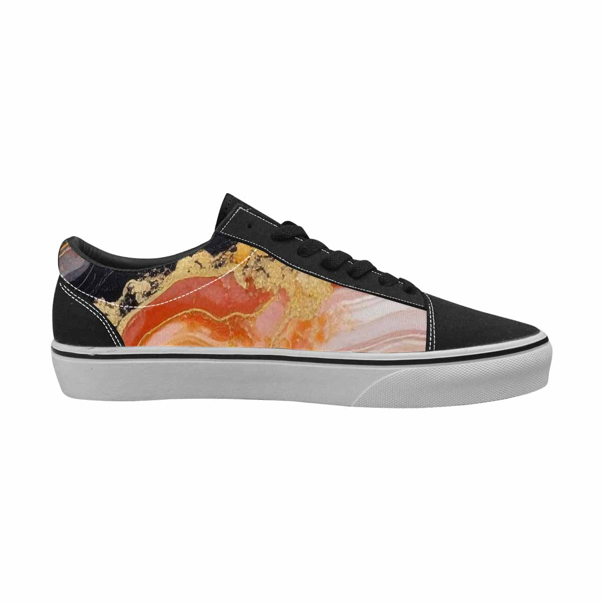 WOMEN'S Marble Vein Lace-Up Canvas Vivid Sneakers