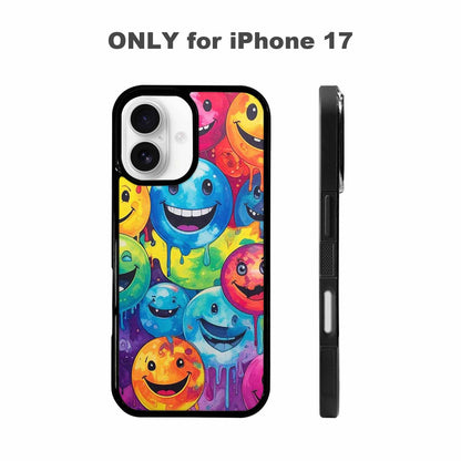 iPhone 17 Case — Smiley Facessmiley Faces Tie Original Art, Unique Phone Case Design