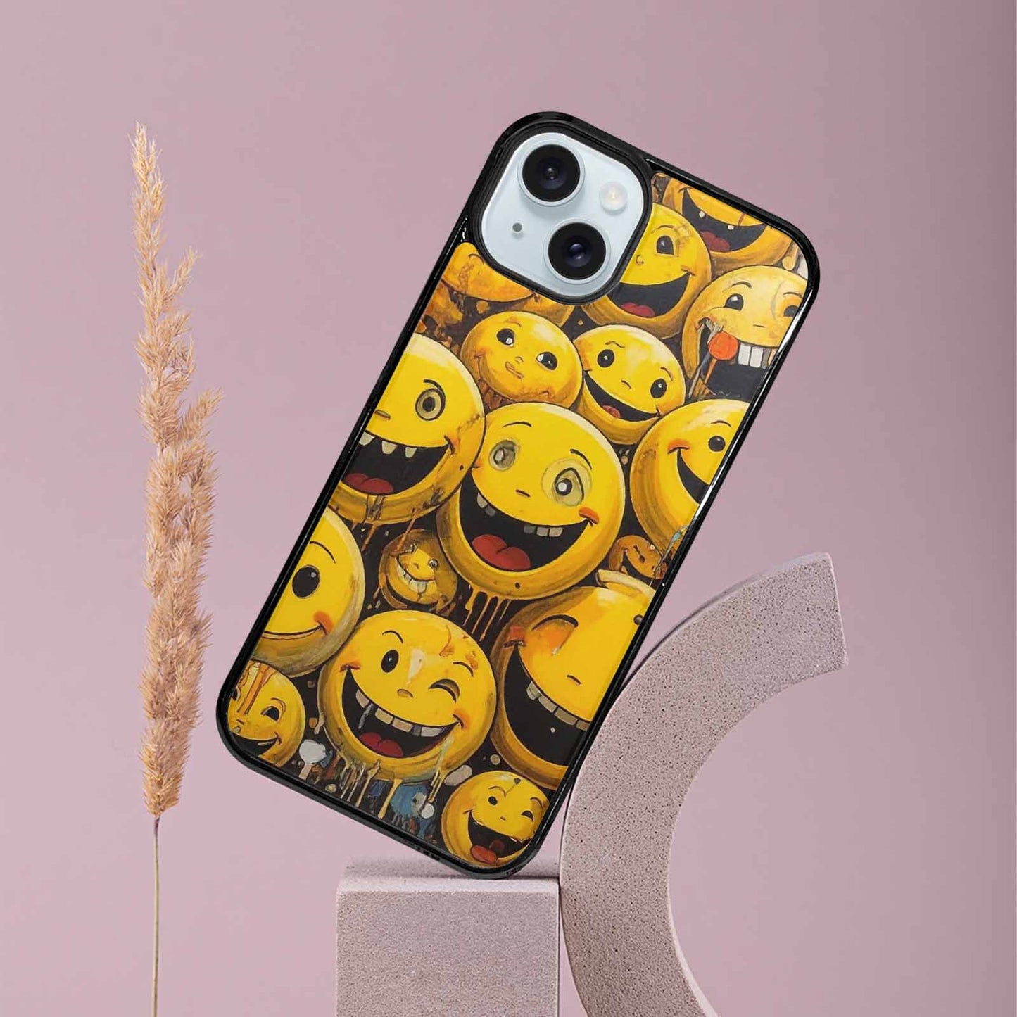 iPhone 15 Plus Case — Melting Moon Smiley Red Splatt Nsg, Custom Printed Phone Case