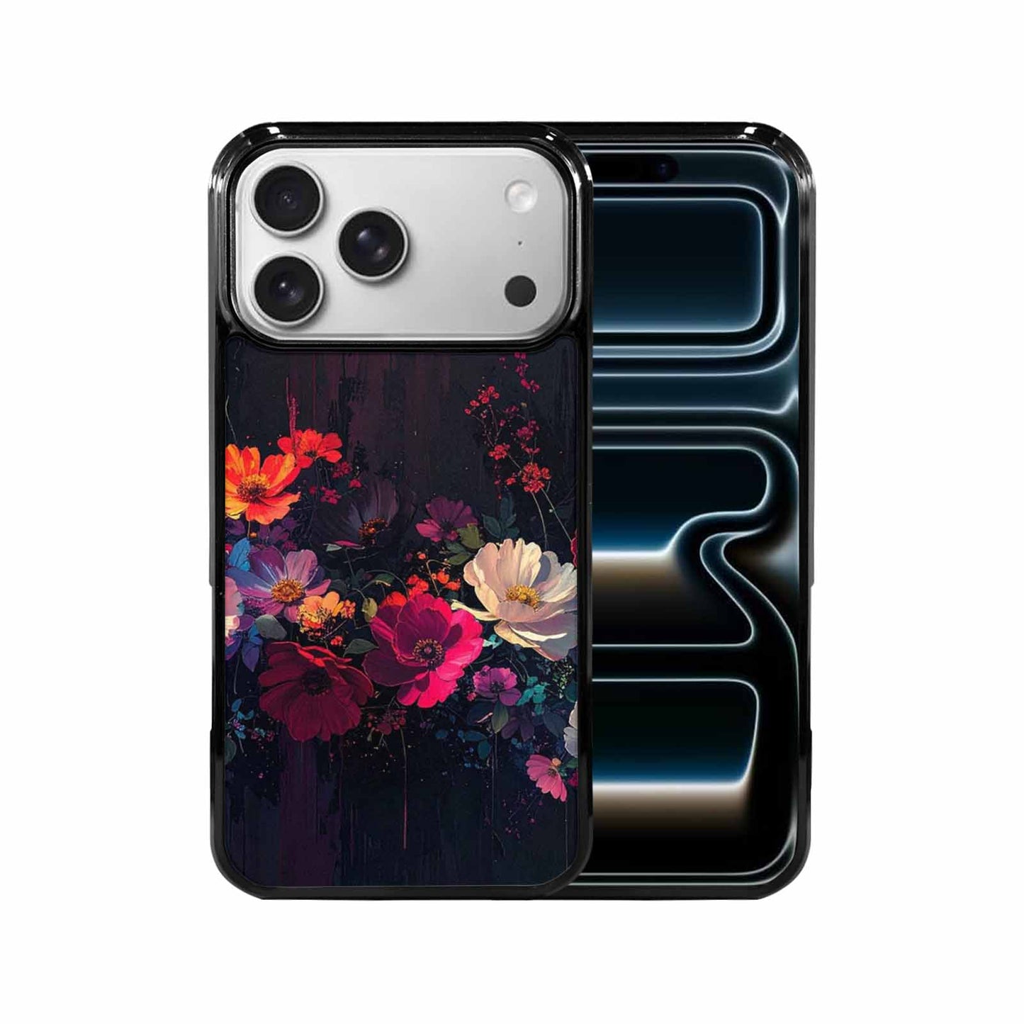 iPhone 17 Pro Max Case — Shadowy Glitch Floral Pattern Floral, Customized Protective Case
