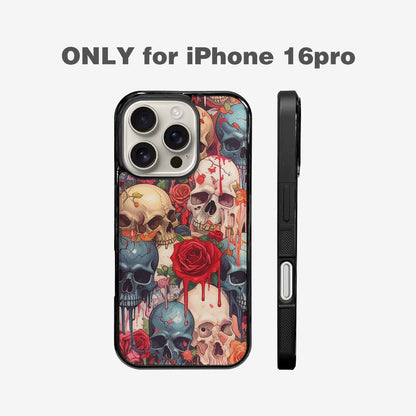 iPhone 16 Pro Case — Skulls And Roses Skulls And Roses, Customized Protective Case
