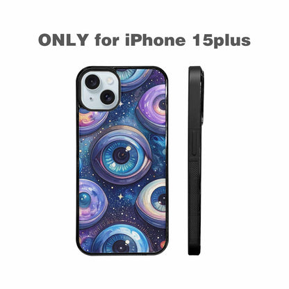 iPhone 15 Plus Case — Cartoon Eyeballs Galaxy Personalized Phone Cover, Custom Made Phone Cover