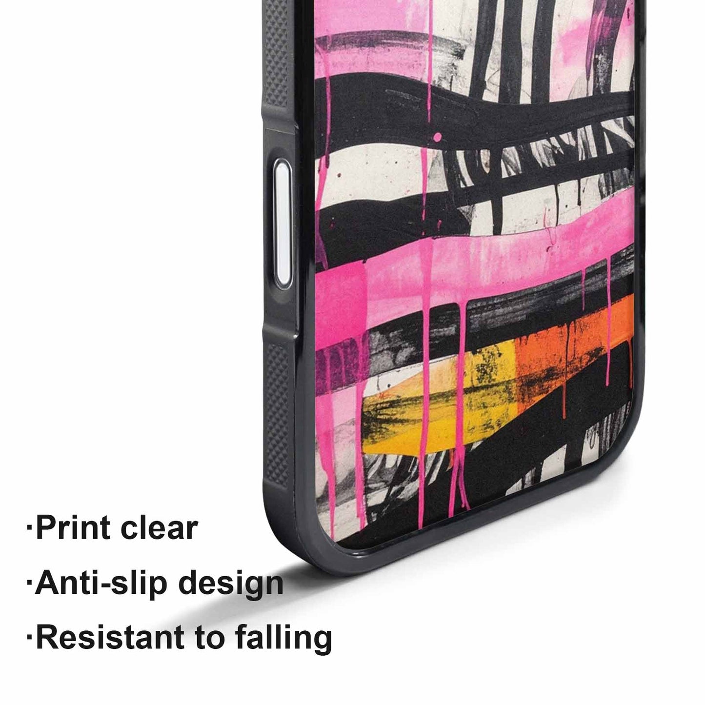 iPhone 17 Pro Max Case — Black &amp; Pink Ink Animal Print, Custom Designed Case Cover