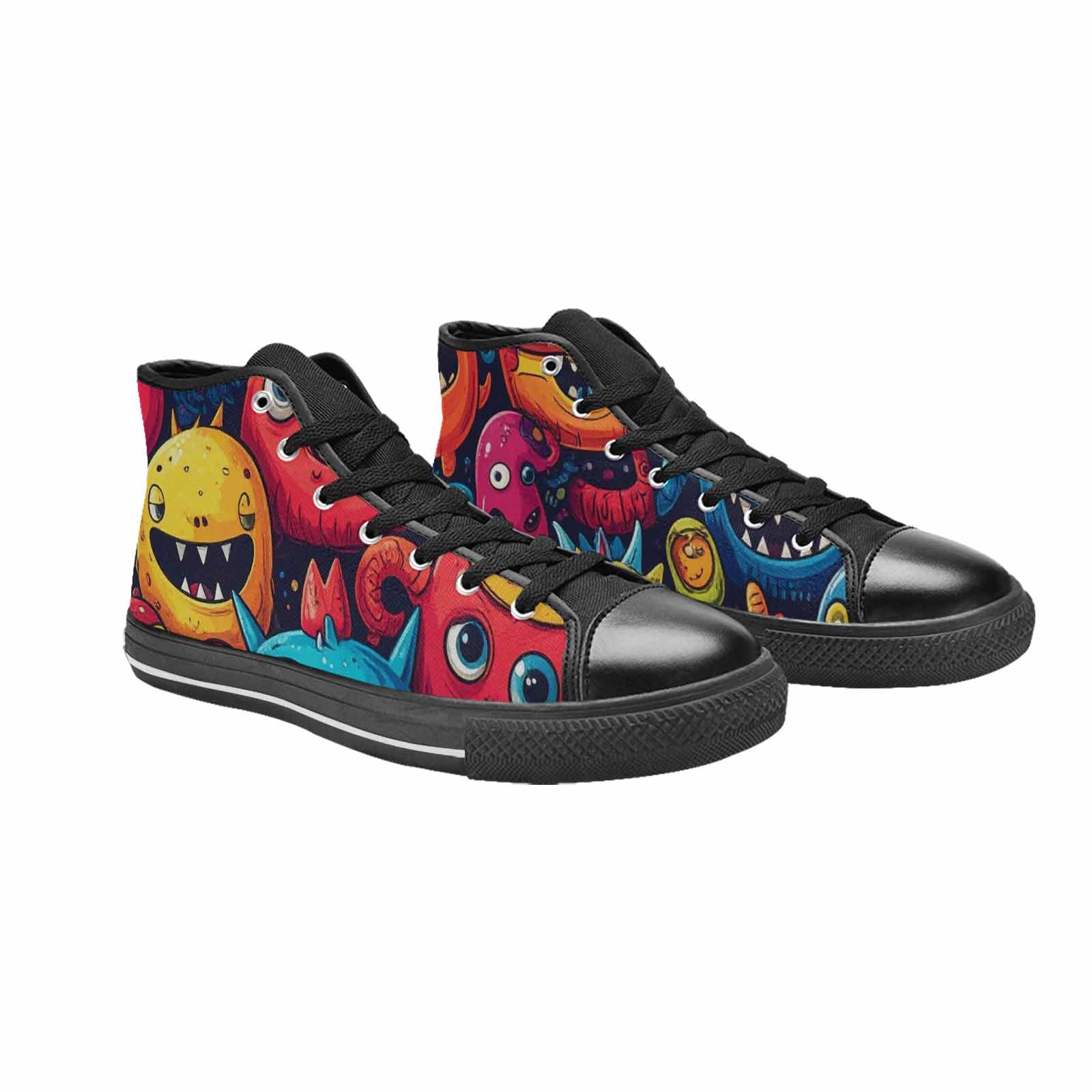 MEN'S Cartoon Monster Character High Top Canvas Neon Fantasy Custom Sneakers