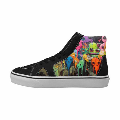 MEN'S Aliens  Camo Melting High Top Canvas Neon Fantasy Shoes
