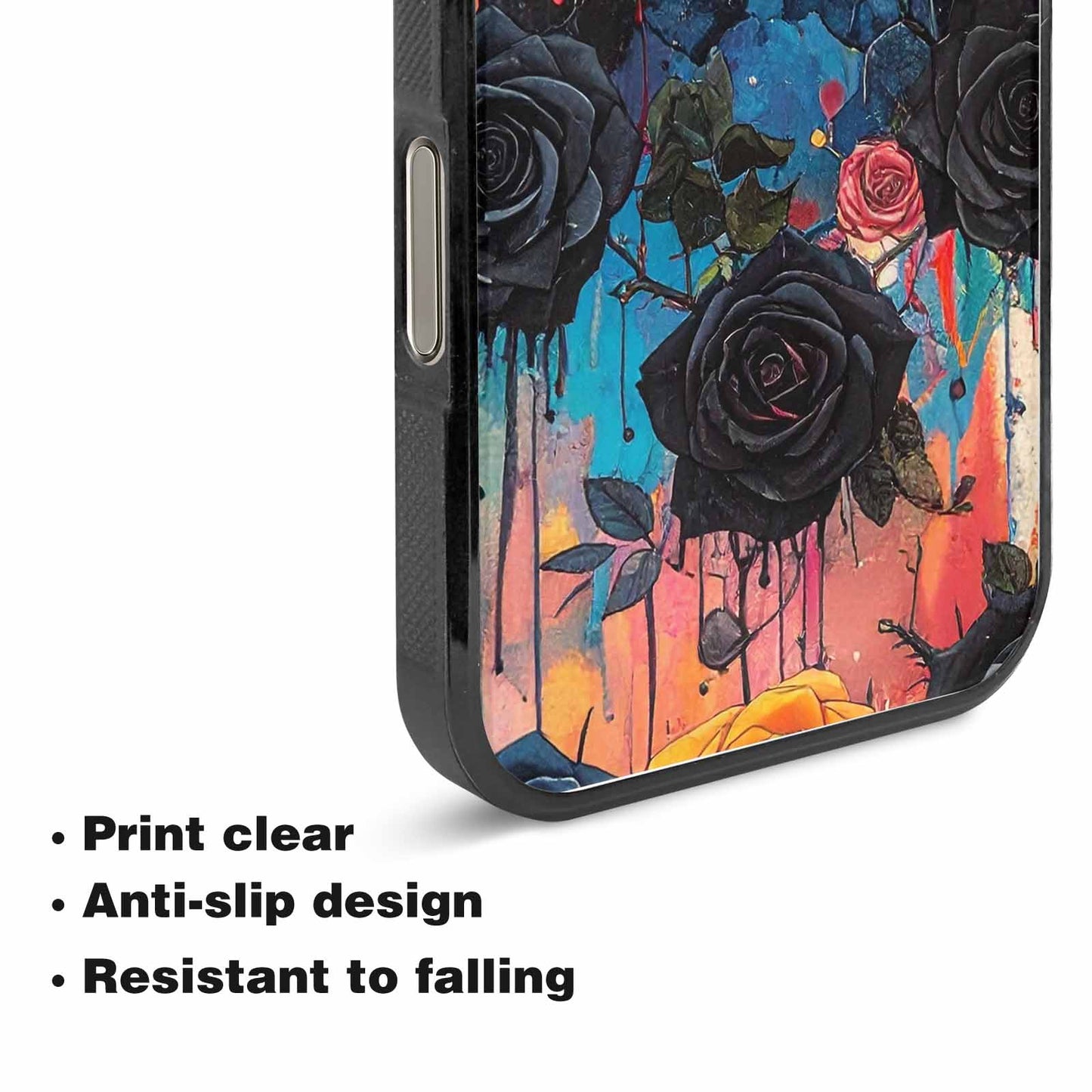 iPhone 15 Pro Max Case — Gothic Rose Gothic Roses Pattern Hundreds, Custom Phone Case