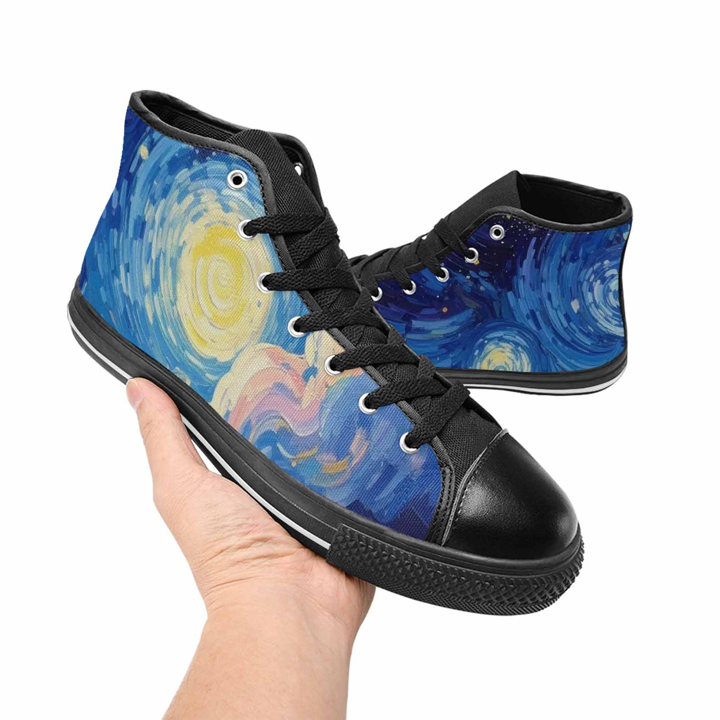 WOMEN'S Starry Night Van Gogh High Top Canvas Aesthetic Shoes