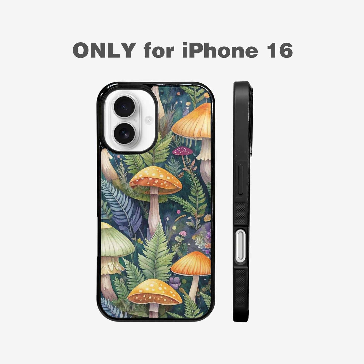 iPhone 16 Case — Mushrooms Botanicalmushrooms P, Custom Art Phone Cover
