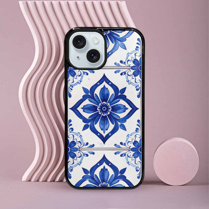 iPhone 15 Case — Mexican Talavera Tile Pattern Floral Geometric, Custom Phone Case