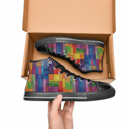 MEN'S Transgender Flag Color High Top Canvas Surreal Sneakers