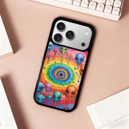 iPhone 17 Pro Case — Melting Aliens Pattern Hundreds Of Alien, Custom Printed Phone Case