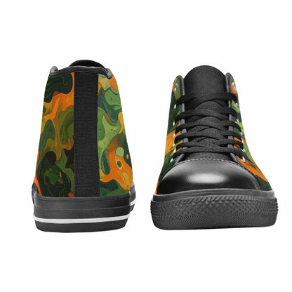 WOMEN'S Military Camouflage Blotch High Top Canvas Y2K Custom Sneakers