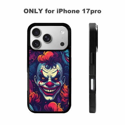 iPhone 17 Pro Case — Evil Clowns Heads Faces Overlapping Cartoon, Custom Print Case Cover