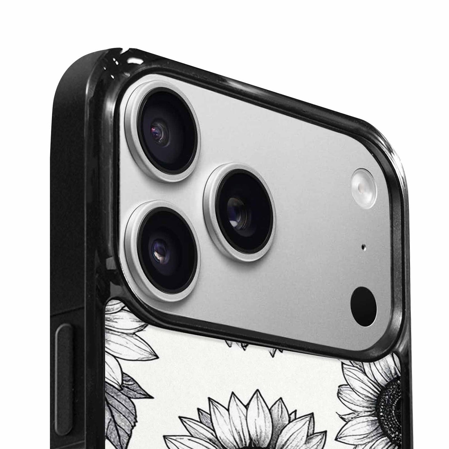 iPhone 17 Pro Max Case — Minimalist Black Line Art Floral, Unique Phone Case Design