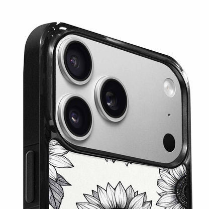iPhone 17 Pro Max Case — Minimalist Black Line Art Floral, Unique Phone Case Design
