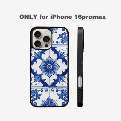 iPhone 16 Pro Max Case — Mexican Talavera Tile Pattern Floral Geometric, Custom Designed Case Cover