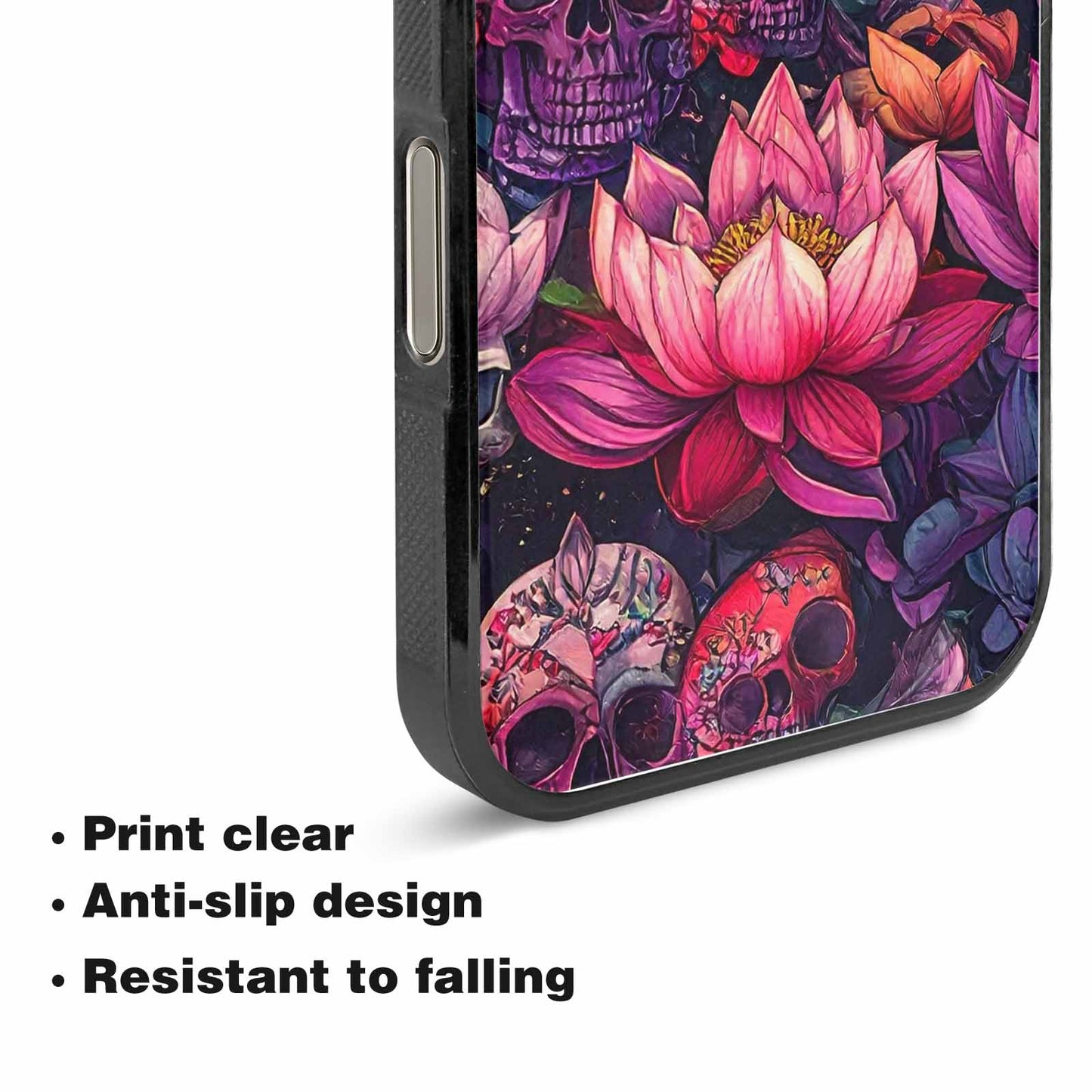 iPhone 15 Pro Max Case — Lotus Skulls, Custom Phone Case