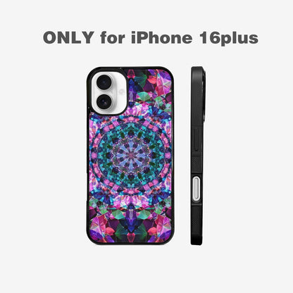 iPhone 16 Plus Case — Crystal Mandala Art Seamless Pattern Vibrant, Personalized Phone Case