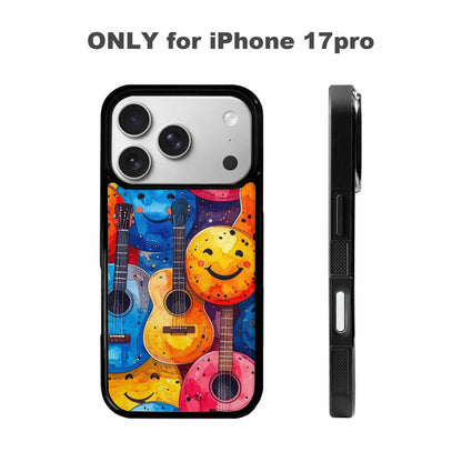 iPhone 17 Pro Case — Watercolor Smiley Face Guitar Watercolor Abstract, Customized Protective Case