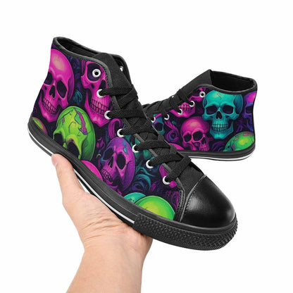 MEN'S Skulls - Neon High Top Canvas Neon Fantasy Custom Shoes
