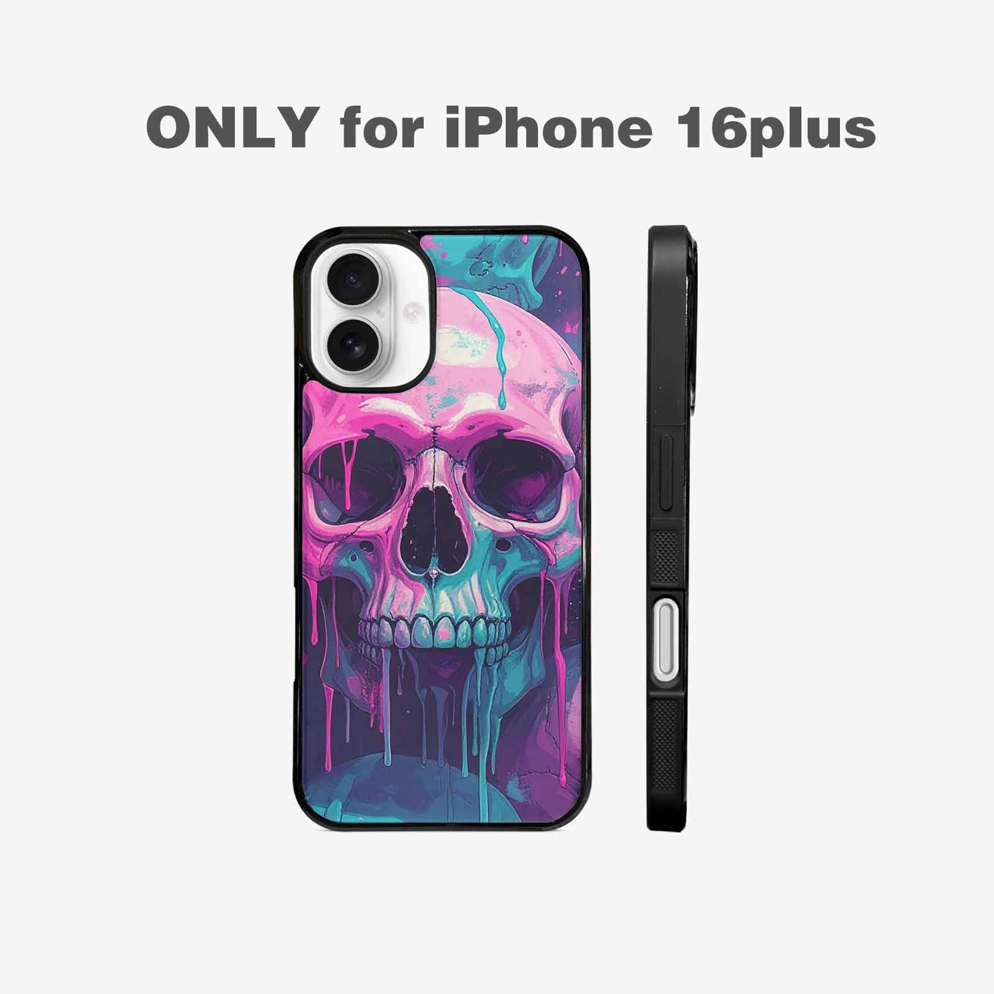 iPhone 16 Plus Case — 1000\'s Of Skulls Overlapping Each Other, Custom Designed Case Cover