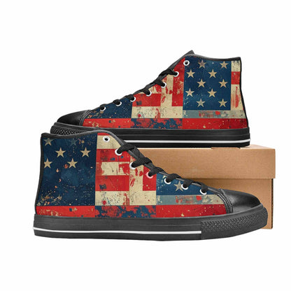 MEN'S American Flag Stars High Top Canvas Dark Academia Sneakers