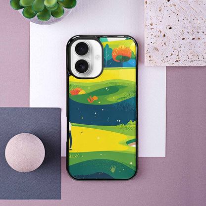 iPhone 16 Case — Golf Cartoon Art Pattern, Customized Protective Case