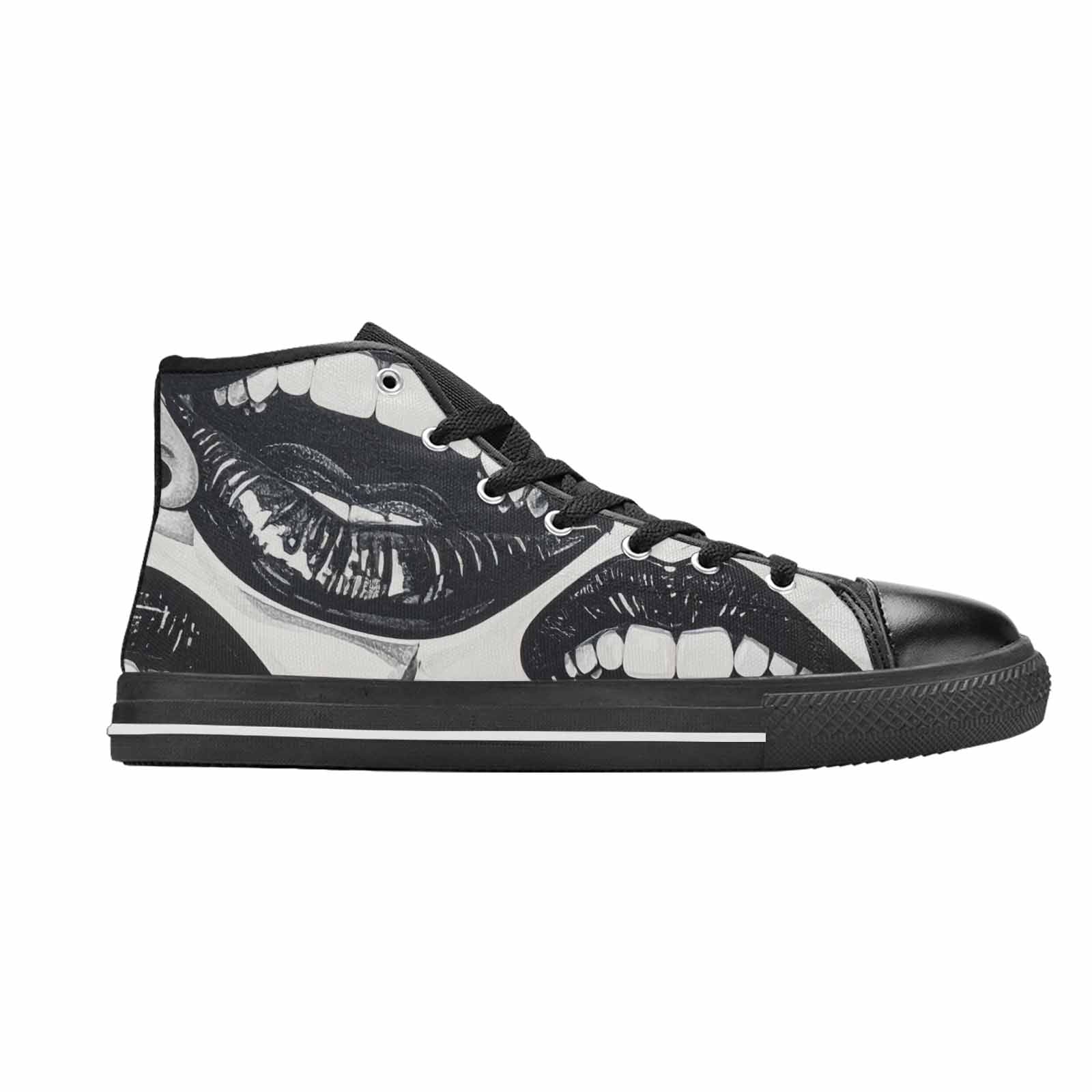 MEN'S Googly Cartoon Mouths High Top Canvas Aesthetic Custom Shoes