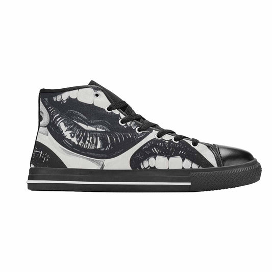 MEN'S Googly Cartoon Mouths High Top Canvas Aesthetic Custom Shoes