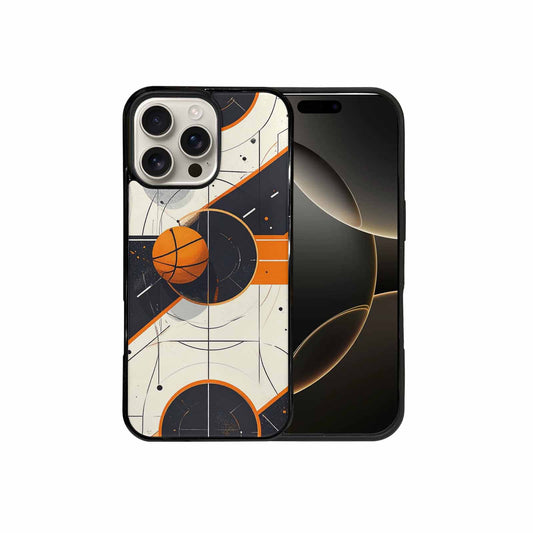 iPhone 16 Pro Max Case — Basketball Pattern Court Lines And Balls, Custom Print Case Cover