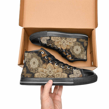 MEN'S Mandala High Top Canvas Cottagecore Custom Sneakers