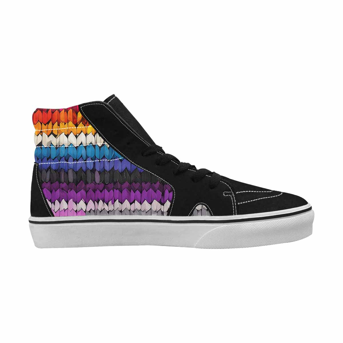 WOMEN'S Asexual Flag Color High Top Canvas Vivid Custom Sneakers