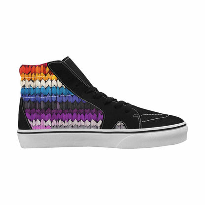 WOMEN'S Asexual Flag Color High Top Canvas Vivid Custom Sneakers